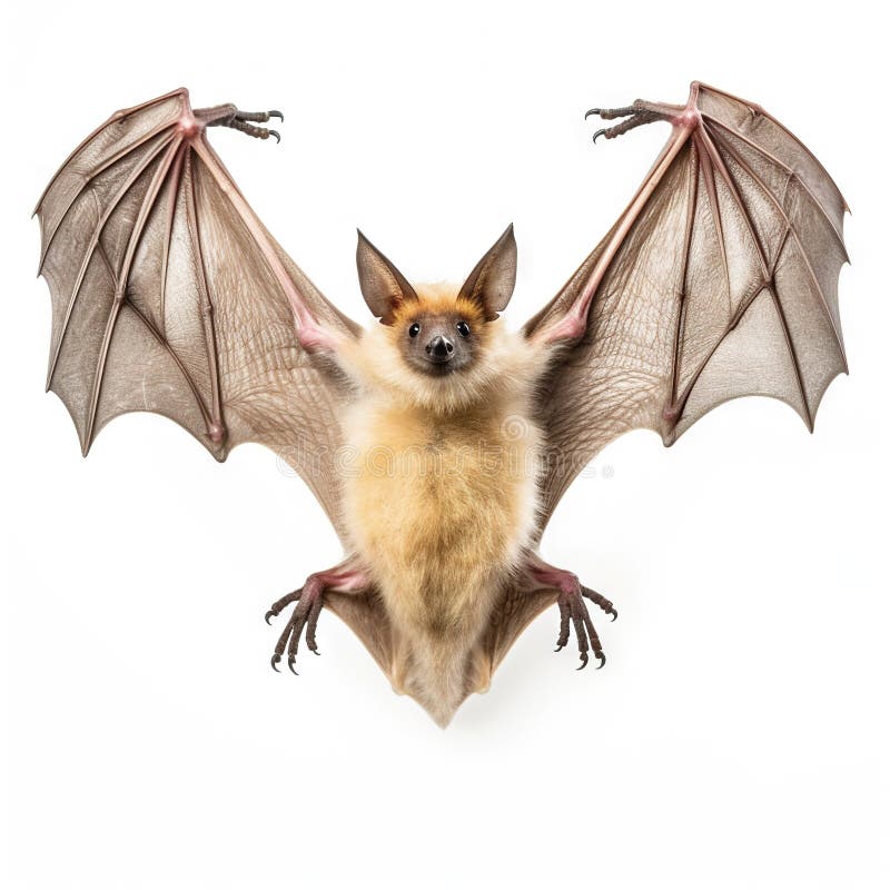 Ai Generated illustration image of Egyptian fruit bat isolated on white Made With Generative AI illustration , wildlife concept