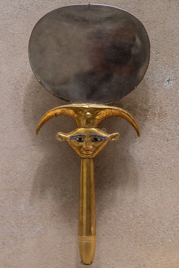 Egyptian gold mirror