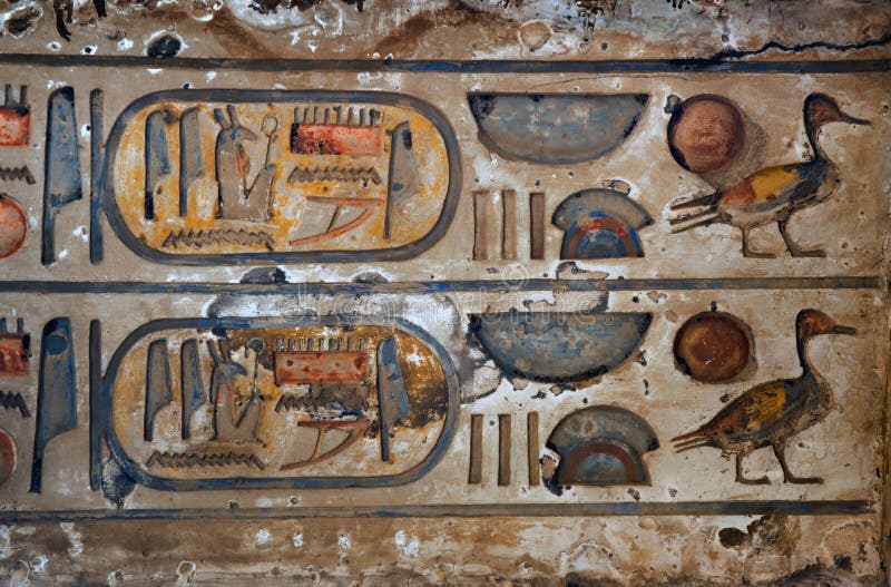Egyptian hieroglyphs royalty free stock photography