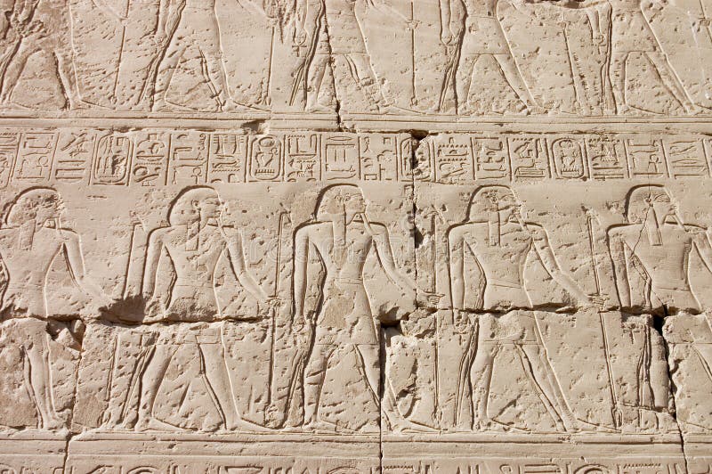 Egyptian hieroglyphs stock photos