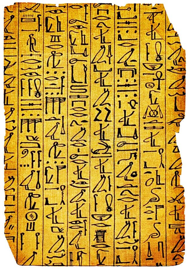 Egyptian hieroglyphs stock photo