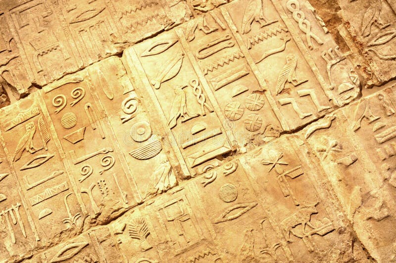 Egyptian hieroglyphs royalty free stock photo