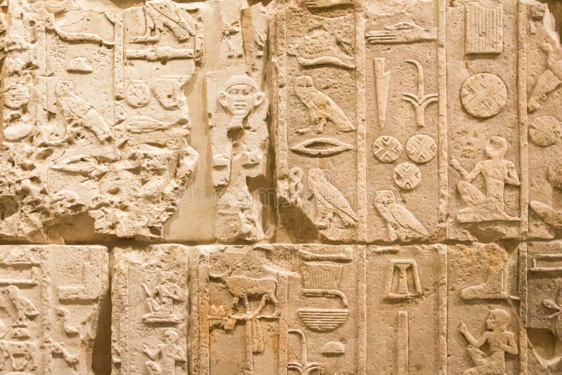 Egyptian hieroglyphs royalty free stock photo