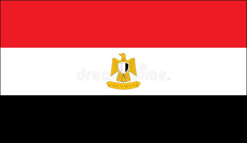 Egyptian national flag royalty free illustration