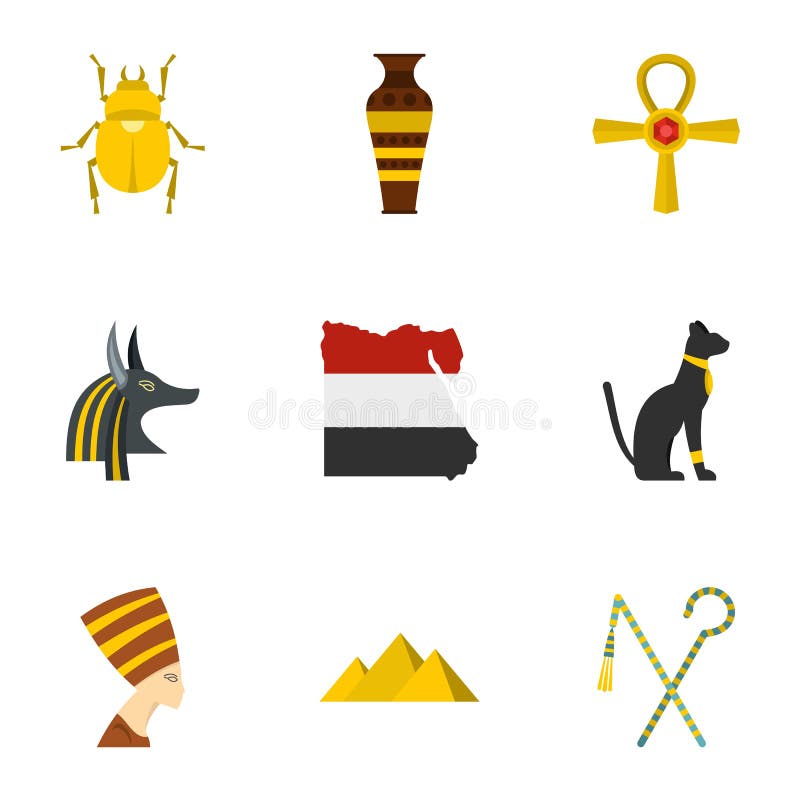Egyptian pyramids icons set, cartoon style vector illustration Egyptian pyramids icons set, cartoon style vector illustration