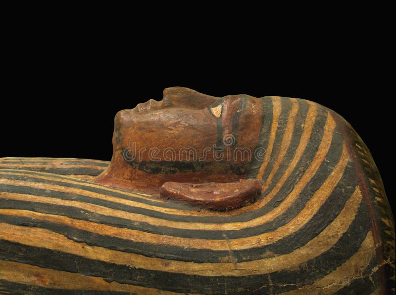 Egyptian sarcophagus face isolated