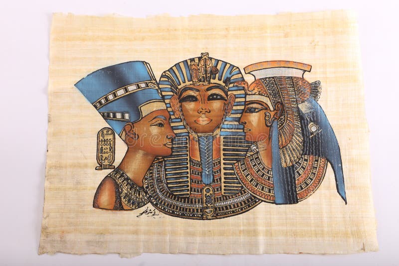 Egyptische Koningen die op papyrus schilderen stock fotografie Egyptische Koningen die op papyrus schilderen stock fotografie