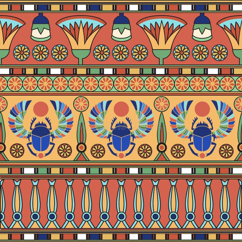 egyptisk prydnad Uppsättning stock illustrationer egyptisk prydnad Uppsättning stock illustrationer