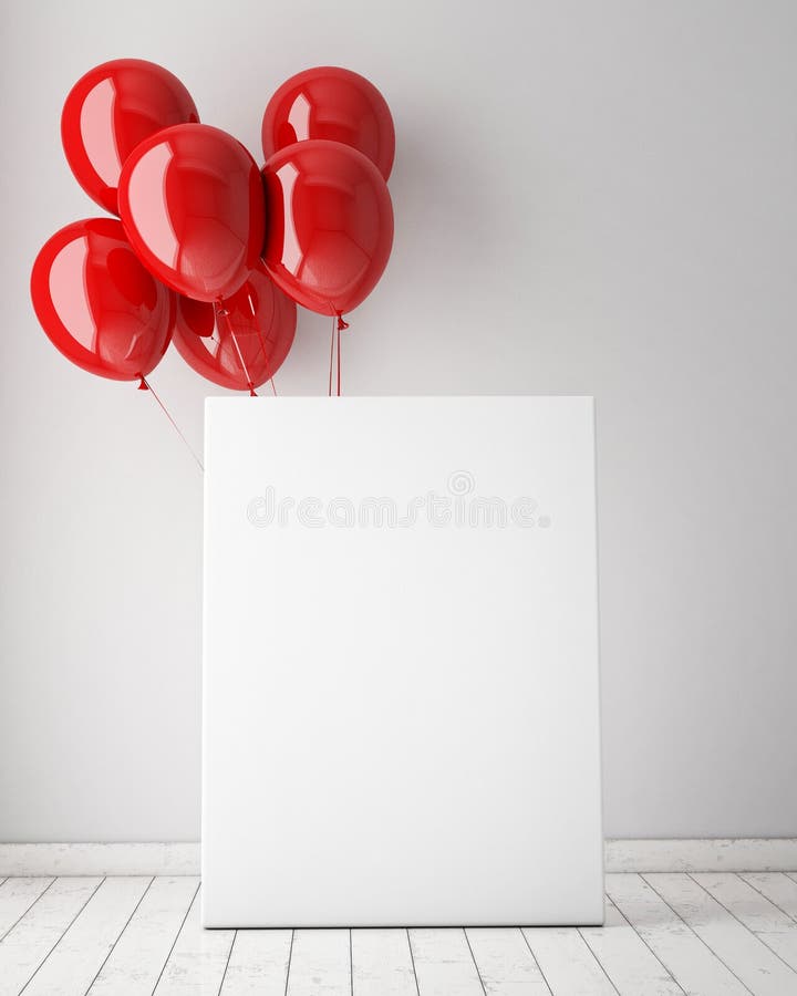 Egzamin próbny w górę plakata w wewnętrznym tle z czerwonymi balonami, Egzamin próbny w górę plakata w wewnętrznym tle z czerwonymi balonami,