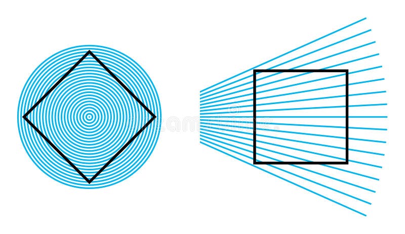 Ehrenstein optisk illusion royaltyfri illustrationer