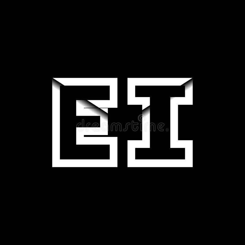 EI Monogram Envelope Shape Style royalty free illustration