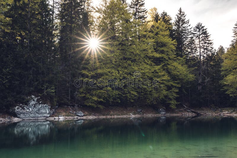 Eibsee przy Zugspitze w Niemcy fotografia royalty free Eibsee przy Zugspitze w Niemcy fotografia royalty free