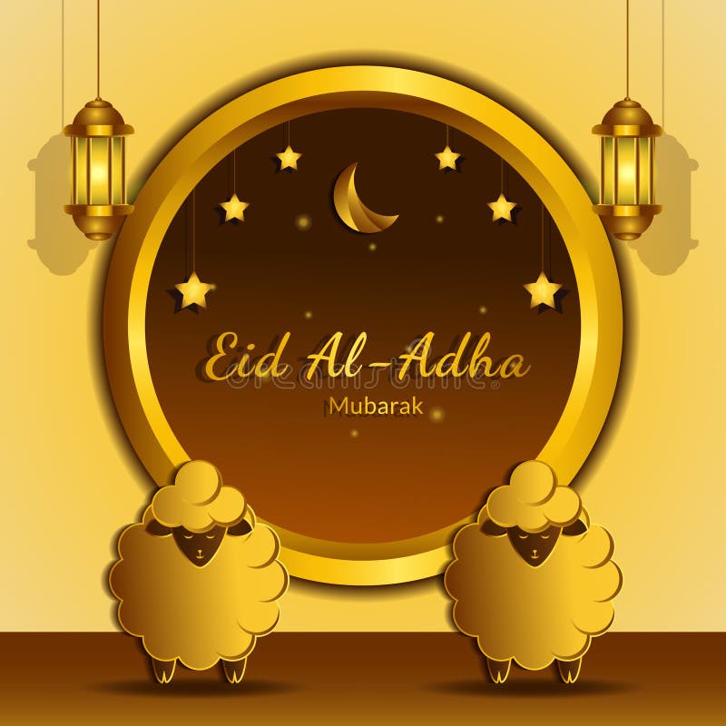 Eid Al Adha Mubarak Background, Eid Al Adha Flyer Design. Islamic Concept  for Happy Edi Al Adha Stock Vector - Illustration of background, cartoon:  189610253