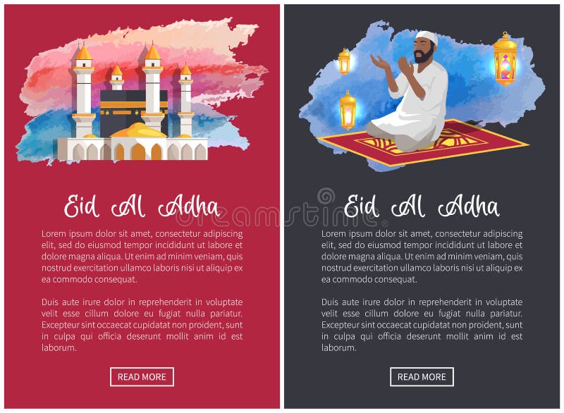Eid Al Adha święta religijne Internetowej informaci strony royalty ilustracja Eid Al Adha święta religijne Internetowej informaci strony royalty ilustracja