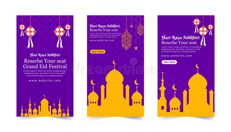 Eid Al-Fitr Islamic Instagram Story Template Collection, Ramadan ...