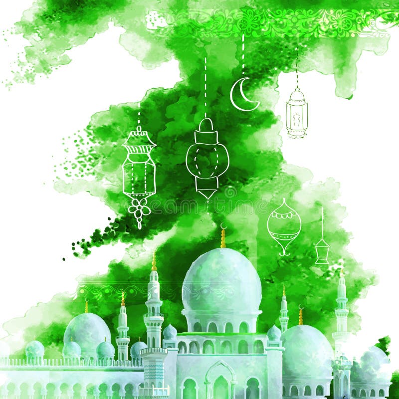 Eid Mubarak Background stock illustration