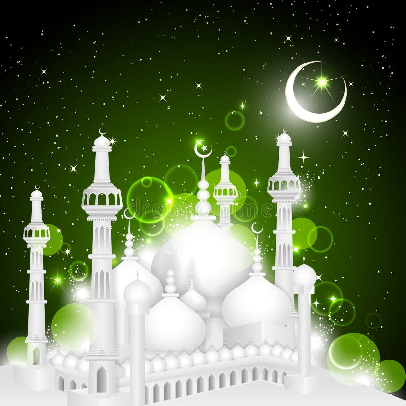 Eid Mubarak background with Islamic Mosque vector illustration Eid Mubarak background with Islamic Mosque vector illustration