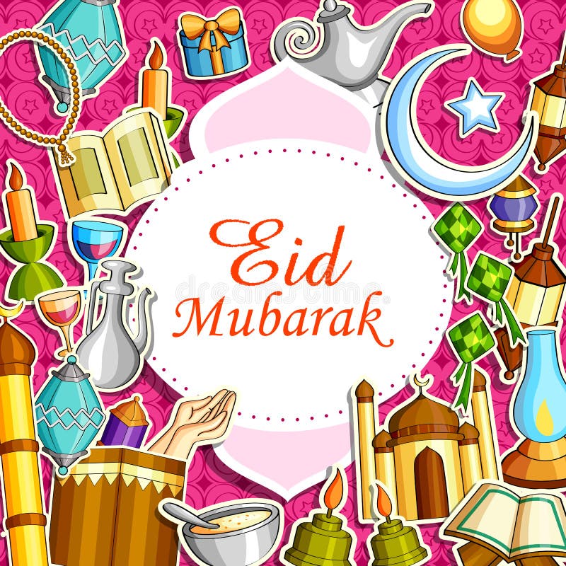 Eid Mubarak Blessing voor Eid-achtergrond stock illustratie Eid Mubarak Blessing voor Eid-achtergrond stock illustratie