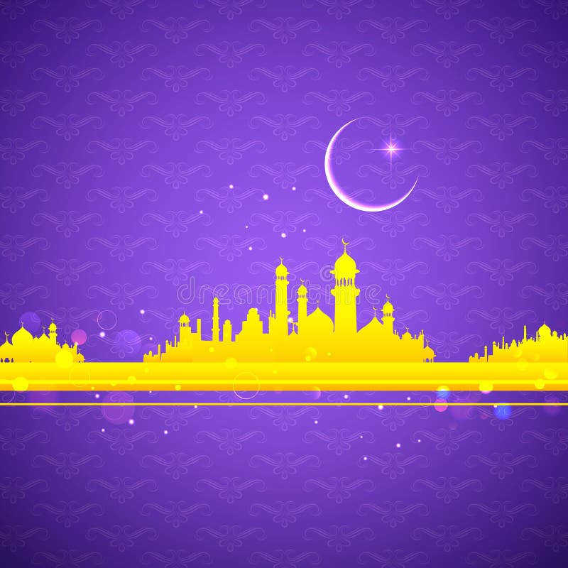Eid Mubarak (Happy Eid) background stock illustration