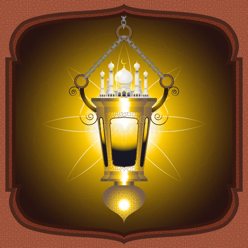 Eid Mubarak Lantern vector illustration