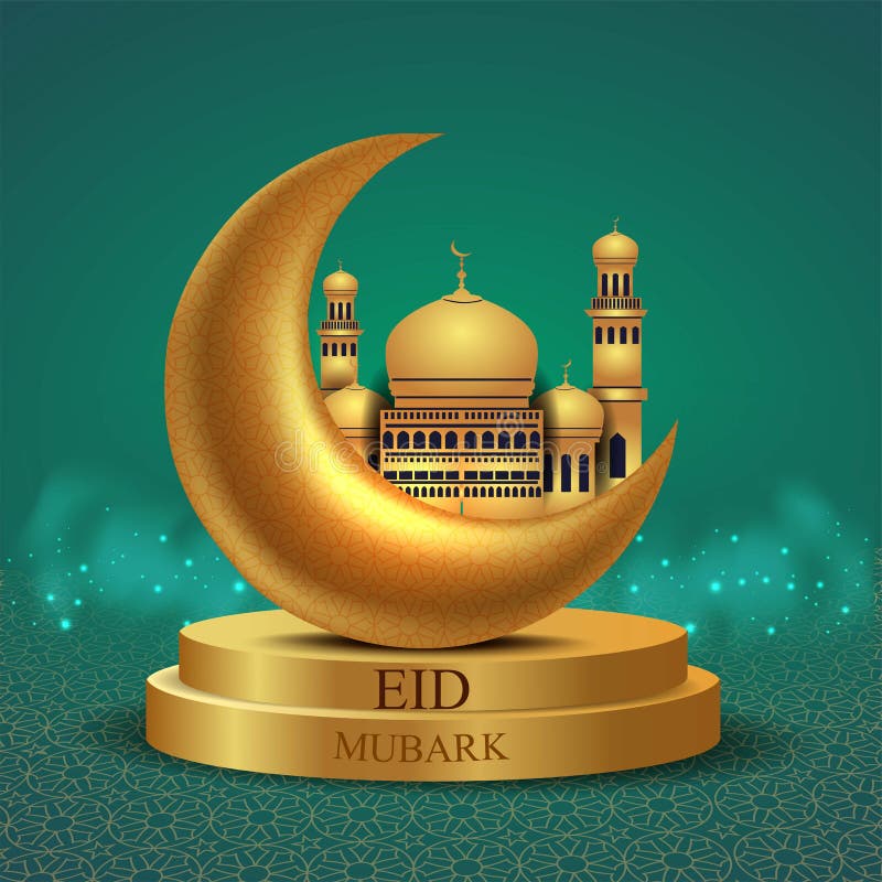 Eid-Al-Fitr Mubarak Poster or Banner Design with Illustration of Young ...