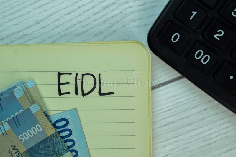 EIDL write on a book isolated on office desk