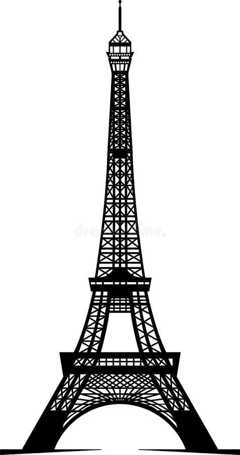 Eiffel Tower Outline Silhouette Stock Illustration Illustration Of