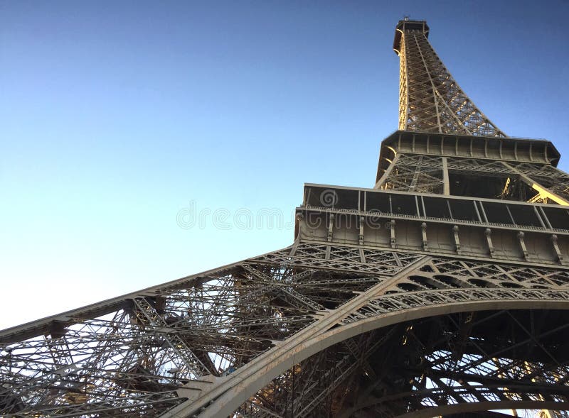 The Eiffel Tower as seen from below. royalty free stock images The Eiffel Tower as seen from below. royalty free stock images