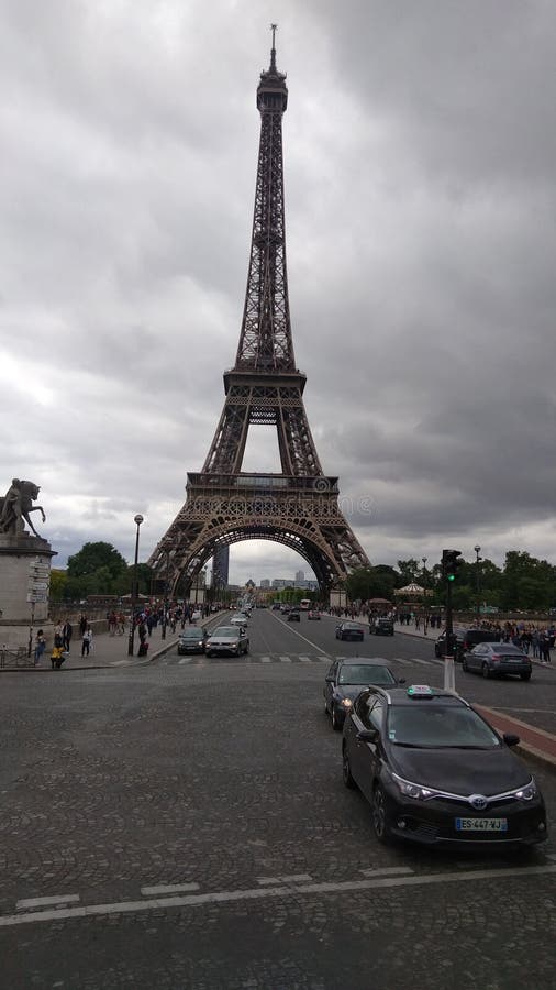 Eiffel Tower from Beneath Side Shot stock photography Eiffel Tower from Beneath Side Shot stock photography