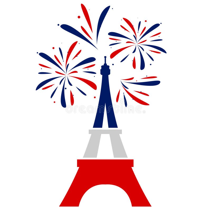 Eiffel Tower and Fireworks Around it Stock Vector Illustration of architecture, french 318881616
