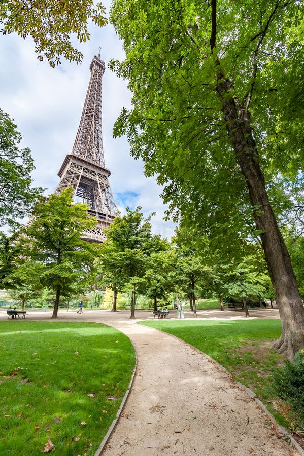 Eiffel Tower from the Gardens in Paris Stock Photo Image of europe