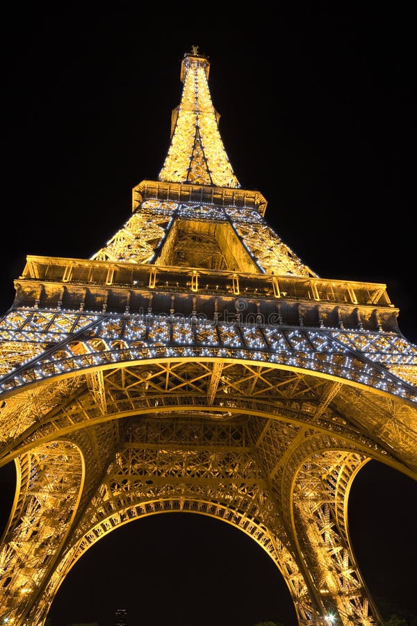 Eiffel Tower Illuminated At Night Editorial Stock Photo Image 14219463