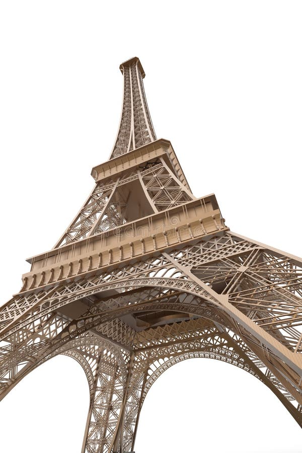 Eiffel Tower Isolated on White Background Stock Illustration