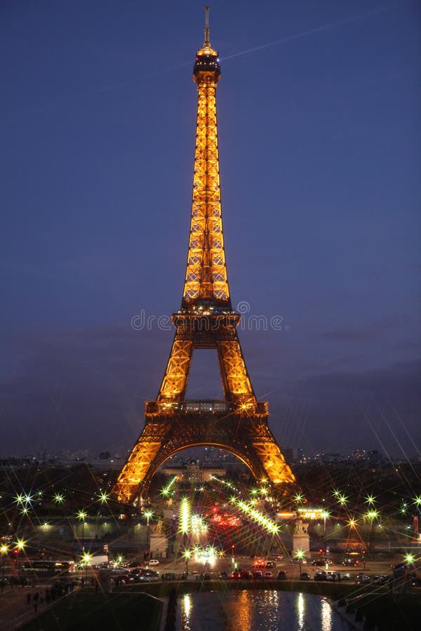 Eiffel Tower by night royalty free stock photo