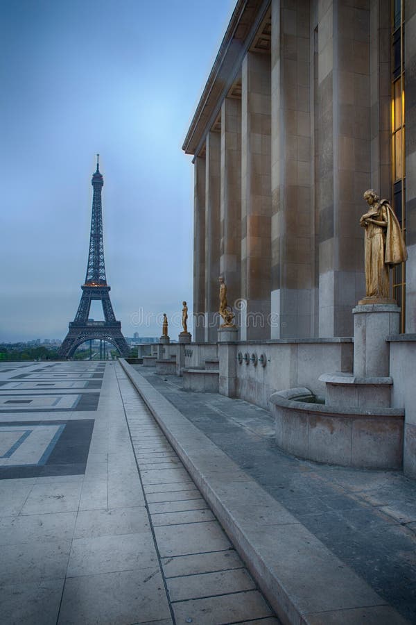 Eiffel Tower at Night at Trocadero, Paris Stock Photo Image of eiffel