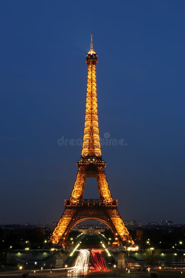 Eiffel Tower night view royalty free stock photography