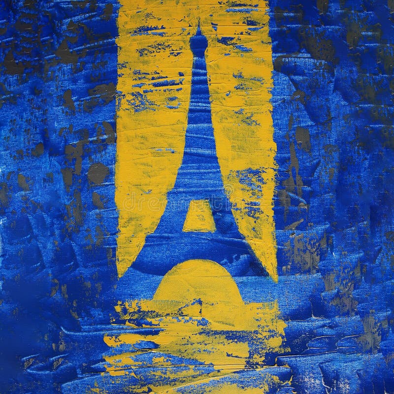 Eiffel Tower in Paris Art Painting Stock Photo Image of graphic