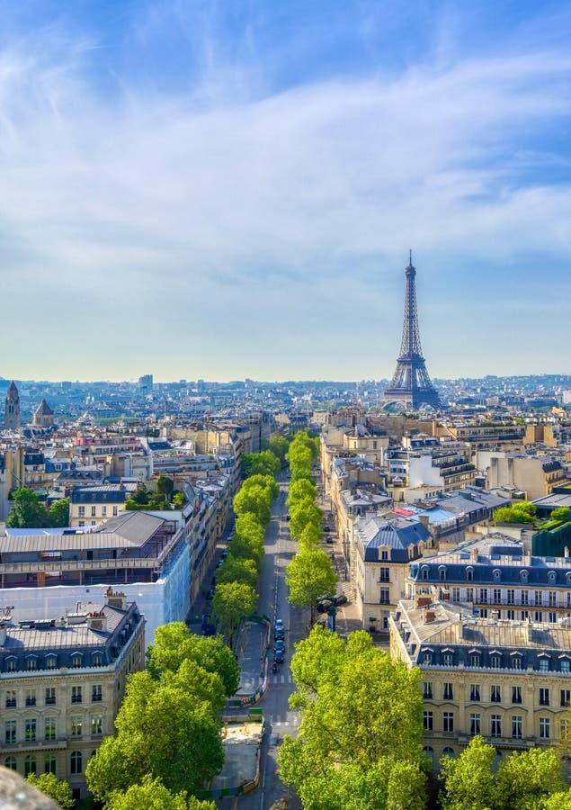 Eiffel Tower And Paris France From The Arc De Triomphe Stock Image Eiffel Tower And Paris France From The Arc De Triomphe Stock Image