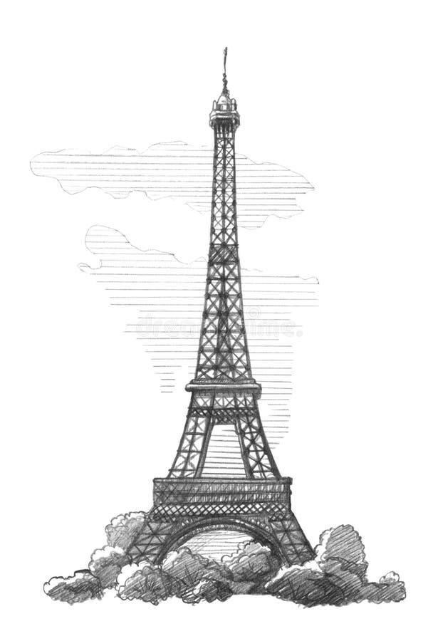 Eiffel Tower Drawing Line art, eiffel, pencil, monochrome png | PNGEgg