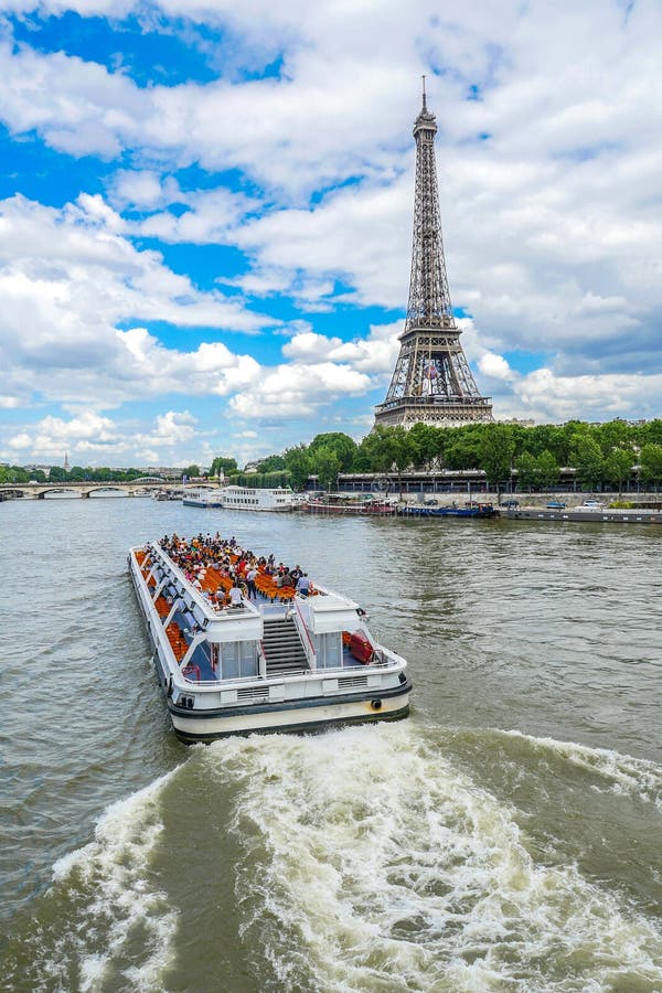 Eiffel Tower in Paris with Seine, France