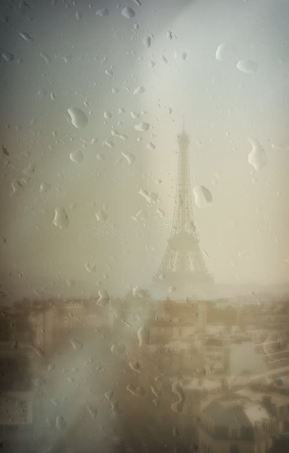 Eiffel Tower on a rainy day