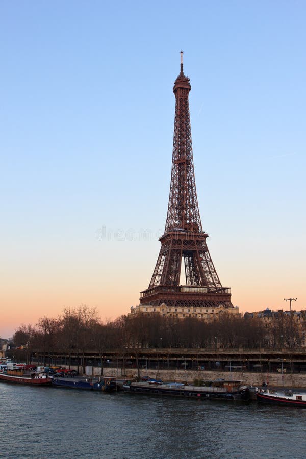 Eiffel Tower and The Seine in Paris France