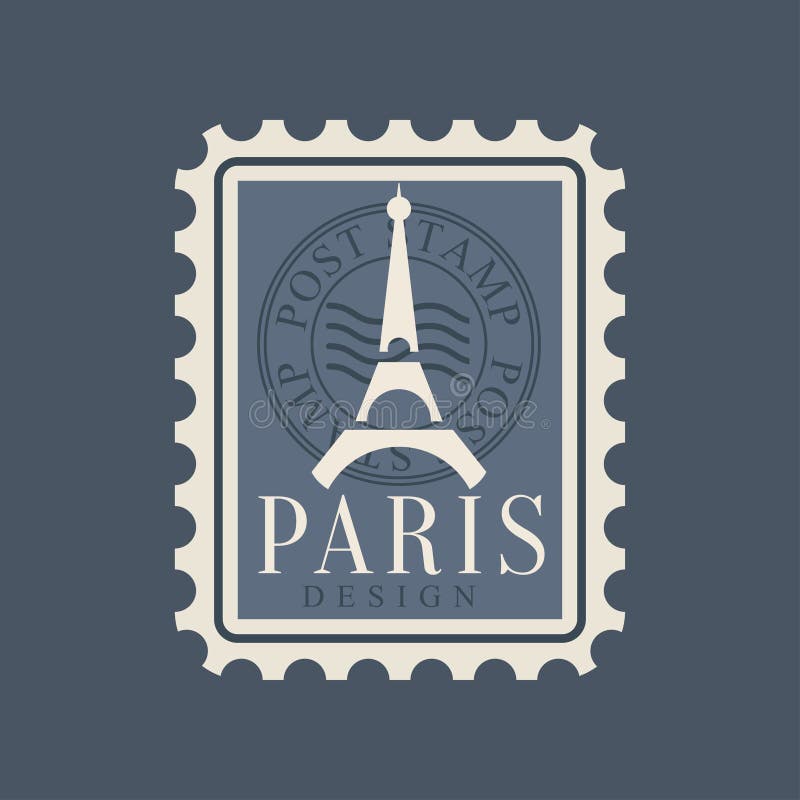 Paris Postage Postal Stamp Postcard France Town Mark Postal Letter Stock  Vector by ©Seamartini 646698996