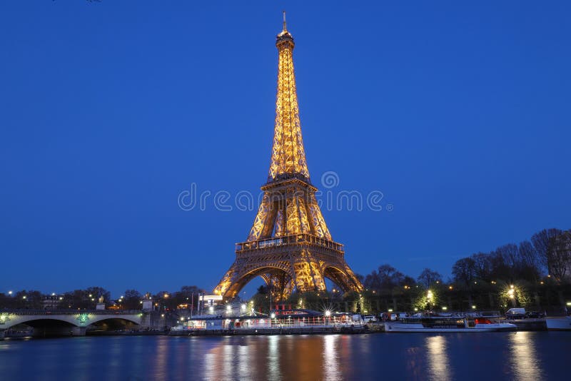 The Eiffel Tower Tour Eiffel Illuminated At Night Paris France Editorial Stock Photo Image Of Paris Show 159471908