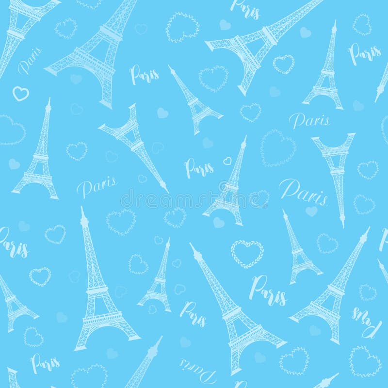 Eiffelturm Paris Liebe Nahtloses Muster Mit Romantischen Herzen Fur Einladungen Kleidung Reise Karten Entwirft Produkte Ta Stock Abbildung Illustration Von Muster Karten