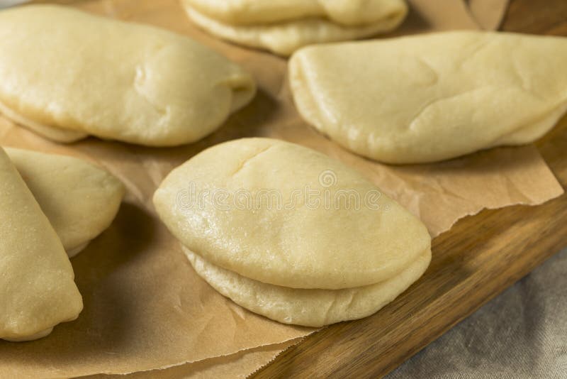 Eigengemaakt Gestoomd Chinees Bao Buns stock afbeelding
