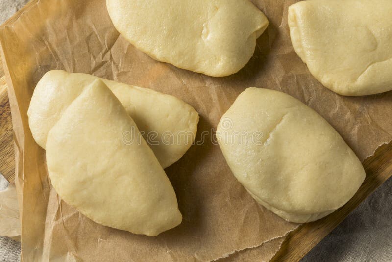Zelfgemaakte gestoomde Chinese Bao broodjes royalty-vrije stock foto