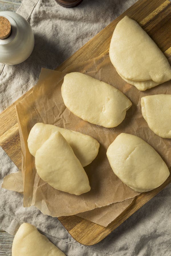 Eigengemaakt Gestoomd Chinees Bao Buns stock afbeelding