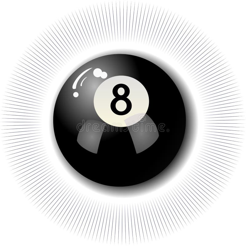 Black billiard ball number 8 Royalty Free Vector Image