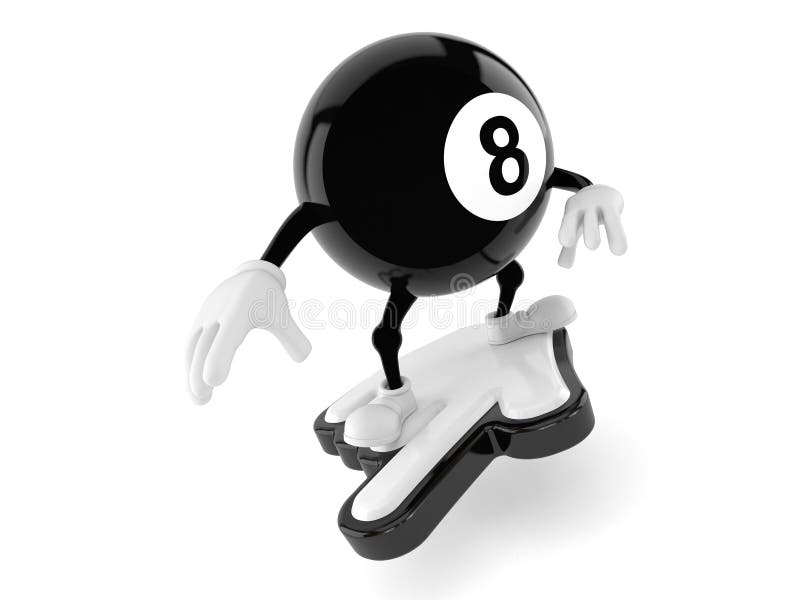Eight Ball Character with Cursor Stock Illustration Illustration of